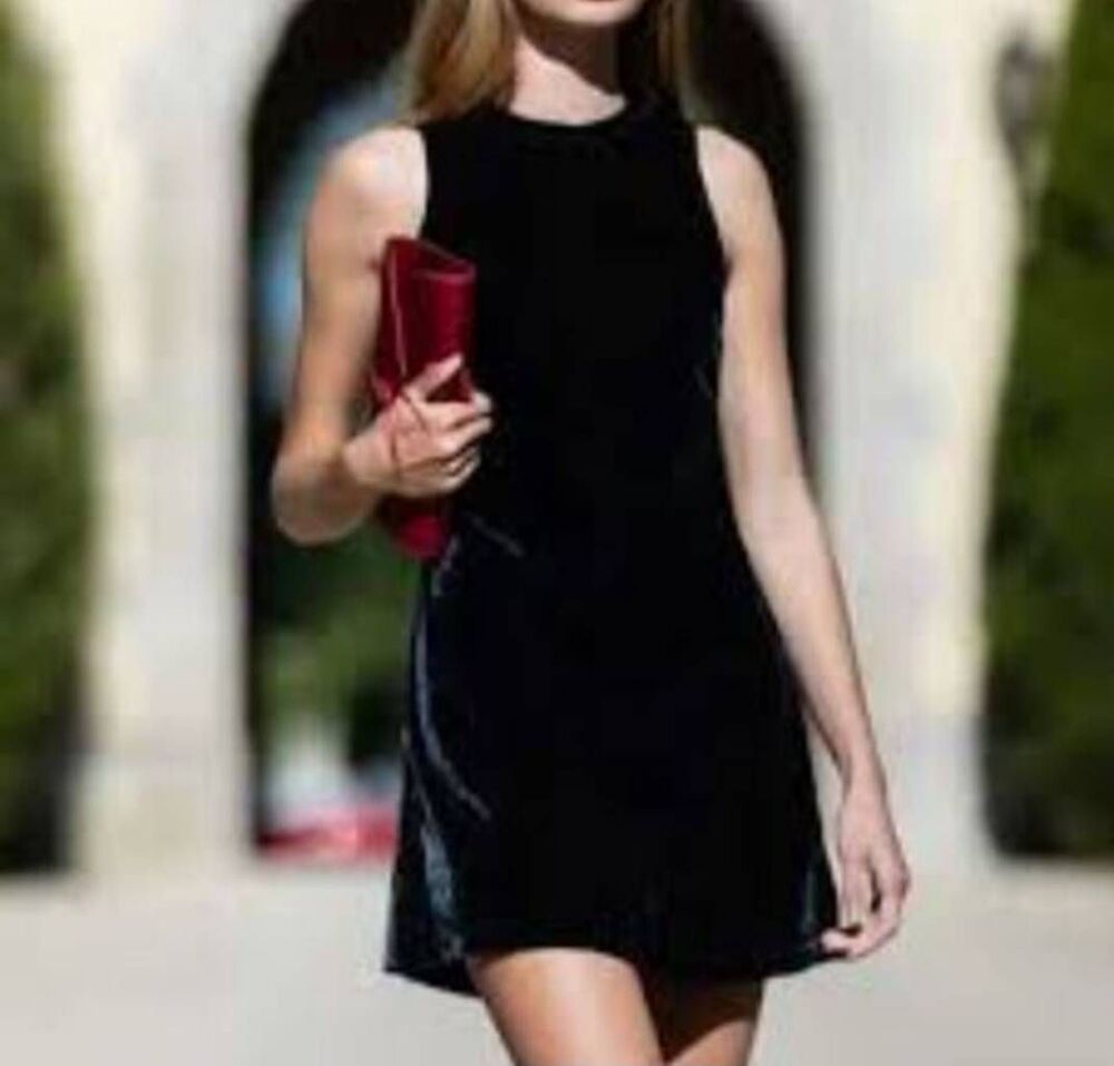 NWT Julia Amory Baby Jane Mini Black Velvet Holiday Fall Dress Size XS